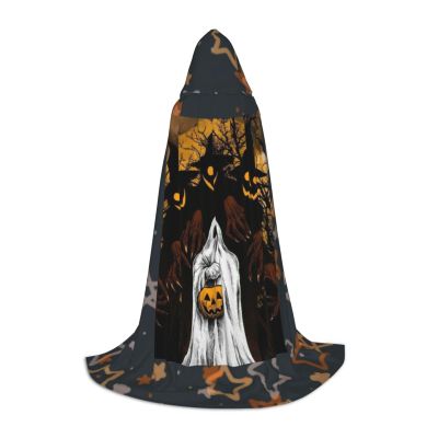 Aqin OH yeh yeh Print Hooded Cape For Teenagers Halloween party cosplay costume cape S size length:35 inches/88 cm,M size length:47 inches/118 cm,L size length:55 inches/138 cm,(from shoulder to hem)