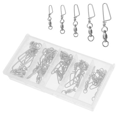 Toddmomy 25pcs Fishing Snap Swivels Durable Fishing Hook Connectors with Ball Bearings Versatile for Freshwater Saltwater for Various Lures and Tackle