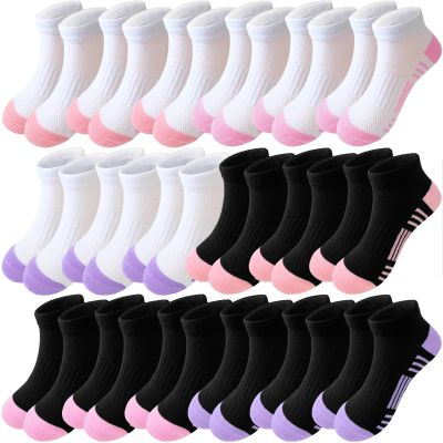 Bemeol Girls Socks 18 Pairs Ankle Socks Girls Running Athletic Low Cut Sock for Little Big Kids(7-10 Years)