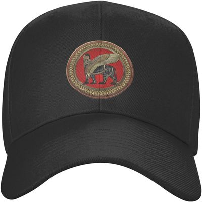 TANGZHONGK Assyrian Winged Lion Men's Hats Women's Baseball Caps Fashion Casquette Adjustable Dad Hats Black
