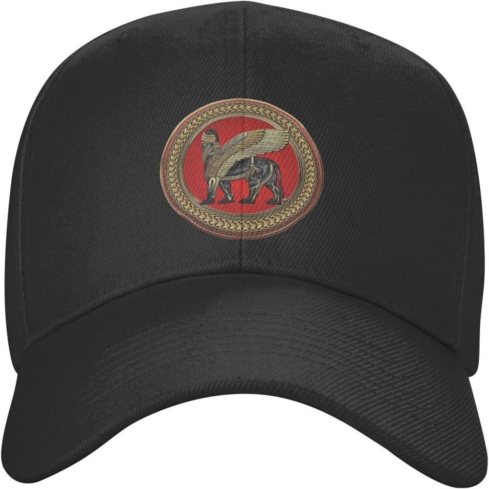 TANGZHONGK Assyrian Winged Lion Men's Hats Women's Baseball Caps Fashion Casquette Adjustable Dad Hats Black