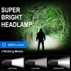 SKNSL Rechargeable Headlamp, 99000 Lumens Super Bright LED Head Lamp with 3 Modes, 90 Adjustable Head Lights for Forehead, 45H Long Runtime & IPX6 Waterproof HeadLamps for Camping Hunting Hiking view 2