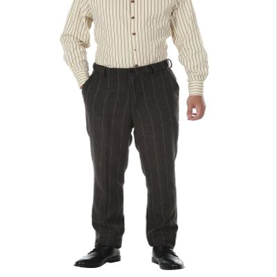 Men's Dress Pants Tweed Plaid Classic Fit Siut Separates Slim Stylish Wool Casual Business Suit Pants Coffee