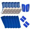Ukontagood 3 Pairs Mens Grip Soccer Socks, 3 Pairs Shin Sleeves with 1 Pack Shin Guards and 4 Shin Straps, Soccer Football Game Set 11 Pcs (Blue) view 1