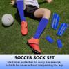 Ukontagood 3 Pairs Mens Grip Soccer Socks, 3 Pairs Shin Sleeves with 1 Pack Shin Guards and 4 Shin Straps, Soccer Football Game Set 11 Pcs (Blue) view 2