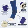 Ukontagood 3 Pairs Mens Grip Soccer Socks, 3 Pairs Shin Sleeves with 1 Pack Shin Guards and 4 Shin Straps, Soccer Football Game Set 11 Pcs (Blue) view 3