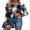Aluxora Cropped Flannel Jacket, Women Cropped Plaid Flannel Shirt Jacket, 2024 Fall Fashion Flannel Button Down Jacket (Black,XL)