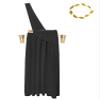 Alvivi 4Pcs Men's Halloween Ancient Greek Costume One Shoulder Strap Roman Toga Long Skirt Outfit Set Black XX-Large view 4