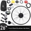 Electric Bike Conversion Kit, 350W 36V E-bike Kit 26" Front Wheel Motor Brushless and Gearless Hub Motor Set Bicycle BLDC Controller with LCD Display Controller PAS Brake Lever for 26*1.95 Tire view 2