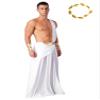 Alvivi 4Pcs Men's Halloween Ancient Greek Costume One Shoulder Strap Roman Toga Long Skirt Outfit Set White Small view 1