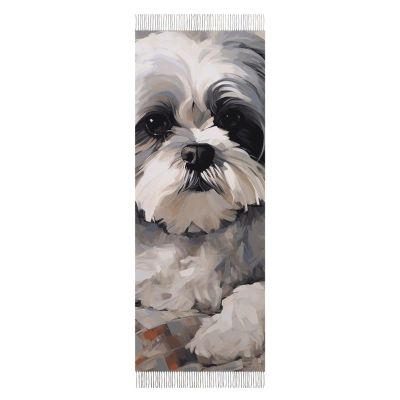 BVNMT Winter Tassel Scarfs for Women, Shih Tzu Printed Fashion Imitation Cashmere Feel Women Scarf, Women Wrap Shawl And Wraps, Long Blanket Scarf,Pashmina Shawls 78.7 X 27.6 X 3.9 Inches