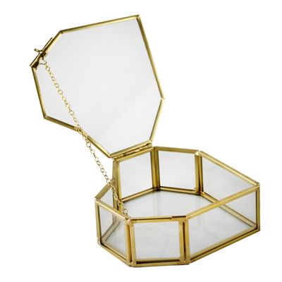 TINEASUR Heart-shaped Glass Jewelry Box for Women Vintage European Retro Storage Organizer for Weddings and Jewelry Display Easy to Clean