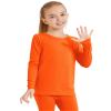 2T to 13Years Girls Basic Long Sleeve Shirts Toddler Kids Soft Cotton Tee Crew Neck Solid Tops(Orange 4T) view 1