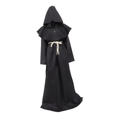 CONGARTENO Friar Medieval Hooded Monk Robe Cosplay Outfit for Halloween and Parties Unisex Design for Renaissance Theme Events and Festivals