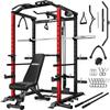 Goimu C1-V4 Power Cage, 2000LBS Squat Rack with LAT Pulldown, Multi-Function Weight Cage Strength Training Machine, Workout Cage with More Attachments for Home Gym Garage (RD Home Gym Package) view 1