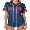98 Baseball Jersey Shirt Women Fan Tshirt Country Vintage Jersey Button Down Short Sleeve Tops Active Shirts Blue view 1