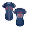 98 Baseball Jersey Shirt Women Fan Tshirts Country Vintage Jersey Button Down Short Sleeve Tops Active Shirts Blue