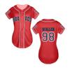 98 Baseball Jersey Shirt Women Fan Tshirt Country Vintage Jersey Button Down Short Sleeve Tops Active Shirts Red view 1