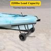 Yellulu Heavy Duty Kayak Cart, Universal Kayak Trailer, Foldable Canoe Trolley with 8'' Beach Wheels | Adjustable Width Max 16.54" |with Security Straps | 220lbs Load Capacity view 2