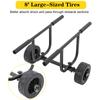 Yellulu Heavy Duty Kayak Cart, Universal Kayak Trailer, Foldable Canoe Trolley with 8'' Beach Wheels | Adjustable Width Max 16.54" |with Security Straps | 220lbs Load Capacity view 3