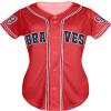 98 Baseball Jersey Shirt Women Fan Tshirts Country Vintage Jersey Button Down Short Sleeve Tops Active Shirts Red view 3