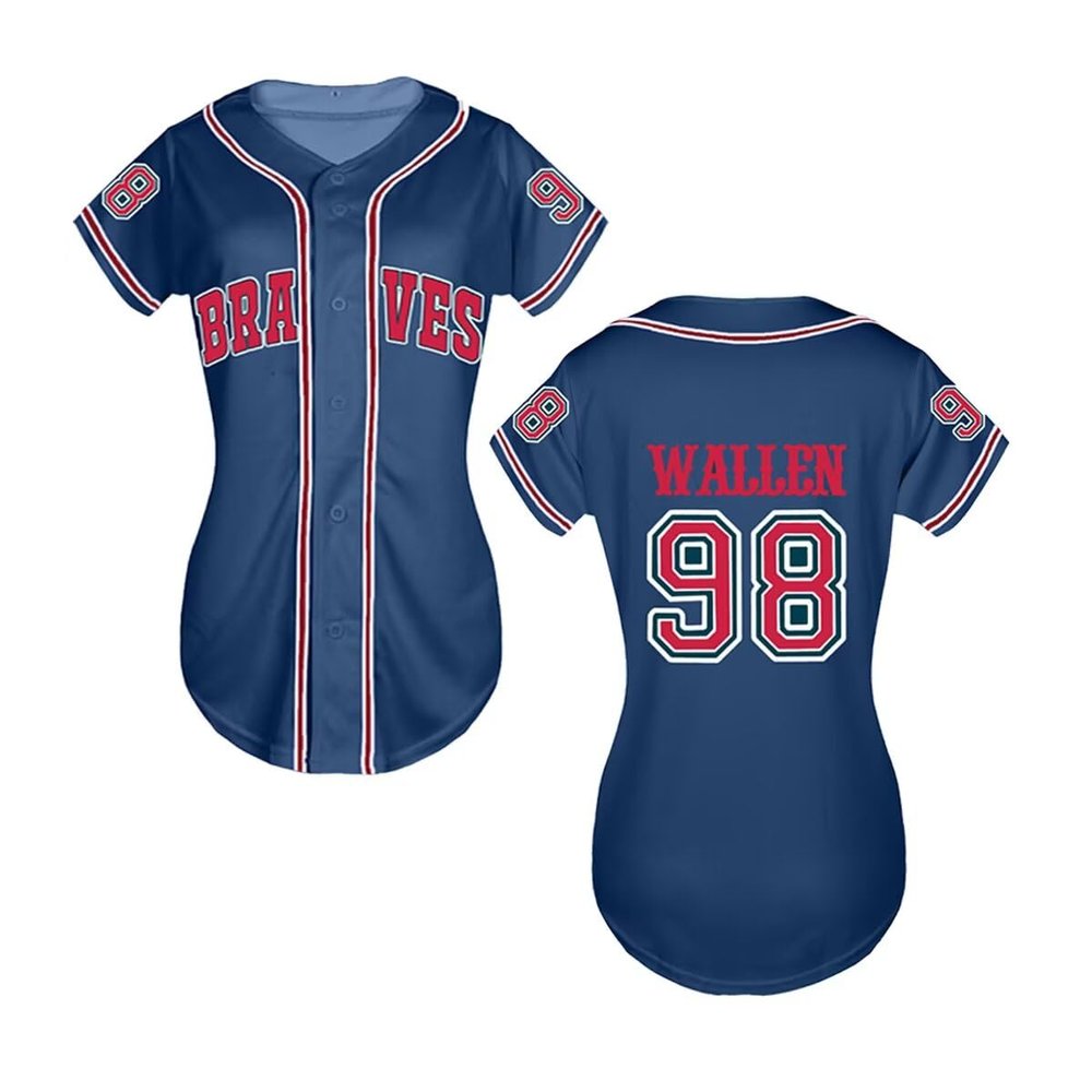 98 Baseball Jersey Shirt Women Fan Tshirts Country Vintage Jersey Button Down Short Sleeve Tops Active Shirts Blue