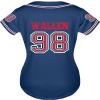 98 Baseball Jersey Shirt Women Fan Tshirts Country Vintage Jersey Button Down Short Sleeve Tops Active Shirts Blue view 4