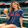 98 Baseball Jersey Shirt Women Fan Tshirts Country Vintage Jersey Button Down Short Sleeve Tops Active Shirts Blue view 3