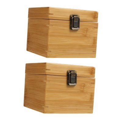 Tofficu Jewelry Storage Box Craft Organizer Case for Earrings Necklaces Bracelets Compact Design for Home Travel Natural Wood