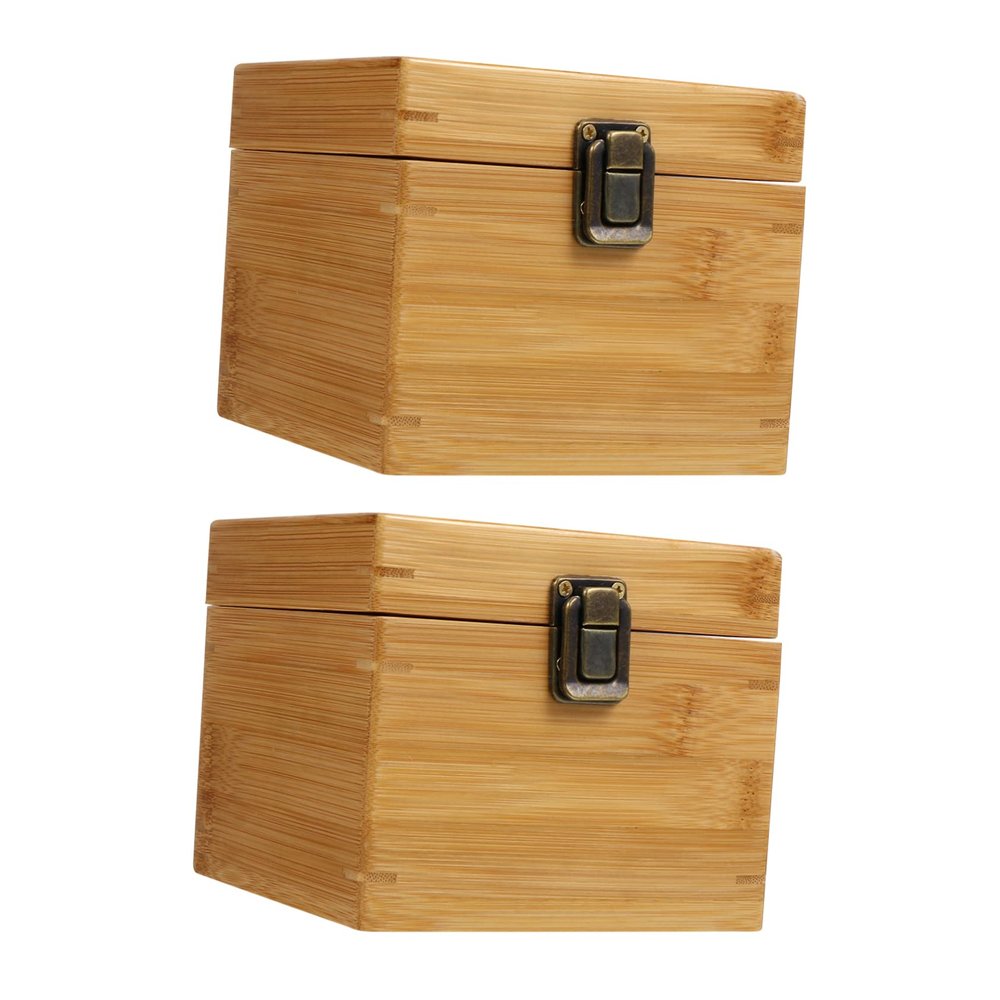 Tofficu Jewelry Storage Box Craft Organizer Case for Earrings Necklaces Bracelets Compact Design for Home Travel Natural Wood