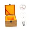 Tofficu Jewelry Storage Box Craft Organizer Case for Earrings Necklaces Bracelets Compact Design for Home Travel Natural Wood view 2