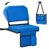 Dragosum Stadium Seats with Back Support Swivel, Bleacher Chairs with Shoulder Strap & Cup Holder, Upholstered Portable Folding Bleacher Seats view 1