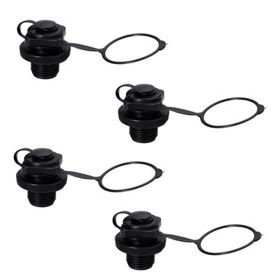 BESPORTBLE 4pcs PVC Boat Air Valve Adapter for Inflatable Boats Kayak Canoe Pool Rubber Dinghy -Leak Inflation Pump Hose Screw Thread for Quick Fit Black