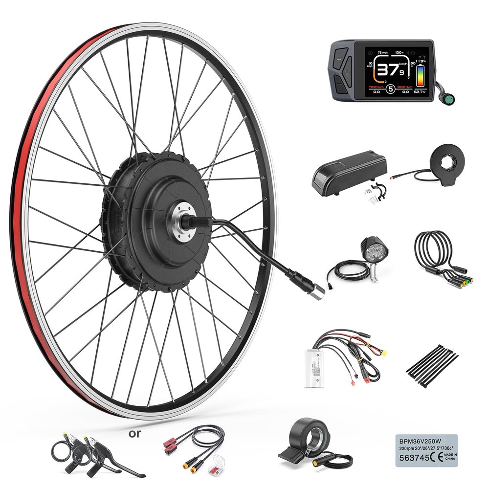 BAFANG Ebike Conversion Kit:G0900 48V750W Rear Hub Motor Kit for 27.5" Mountain Bike,Brushless Geared Electric Bike Kit with EKD01 Display & Pas Sensor for 135-142 mm Dropout Size Road Bike,City Bike