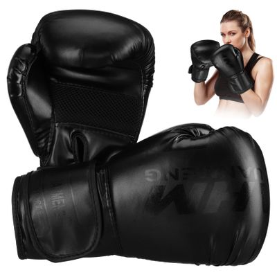 INOOMP 1 Pair Mens Boxing Gloves Pu Leather Kick Boxing Gloves Training Hand Protection