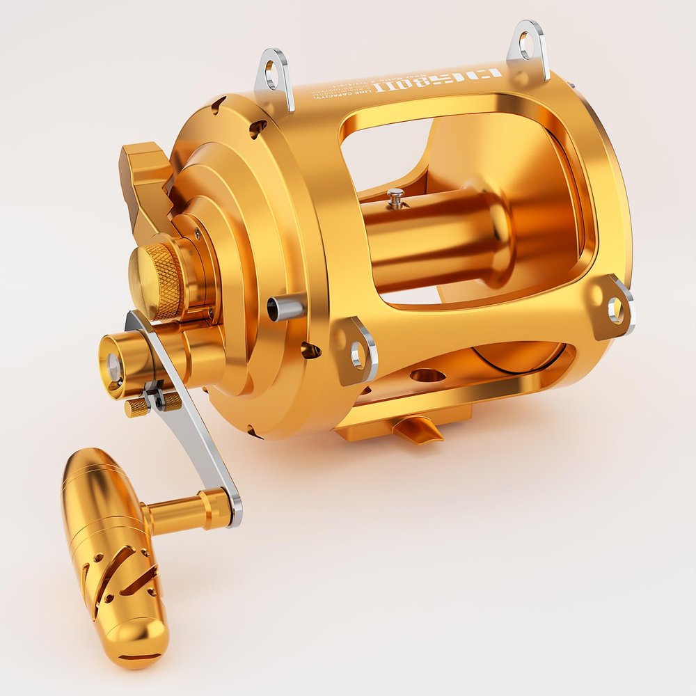 Ashconfish TR-80 Trolling Reel,Conventional Reels for Deep Sea Fishing 7+1BB Ultra Smooth,2 Speed Gear Ratio 1.3:1/2.7:1 for Tuna Fishing