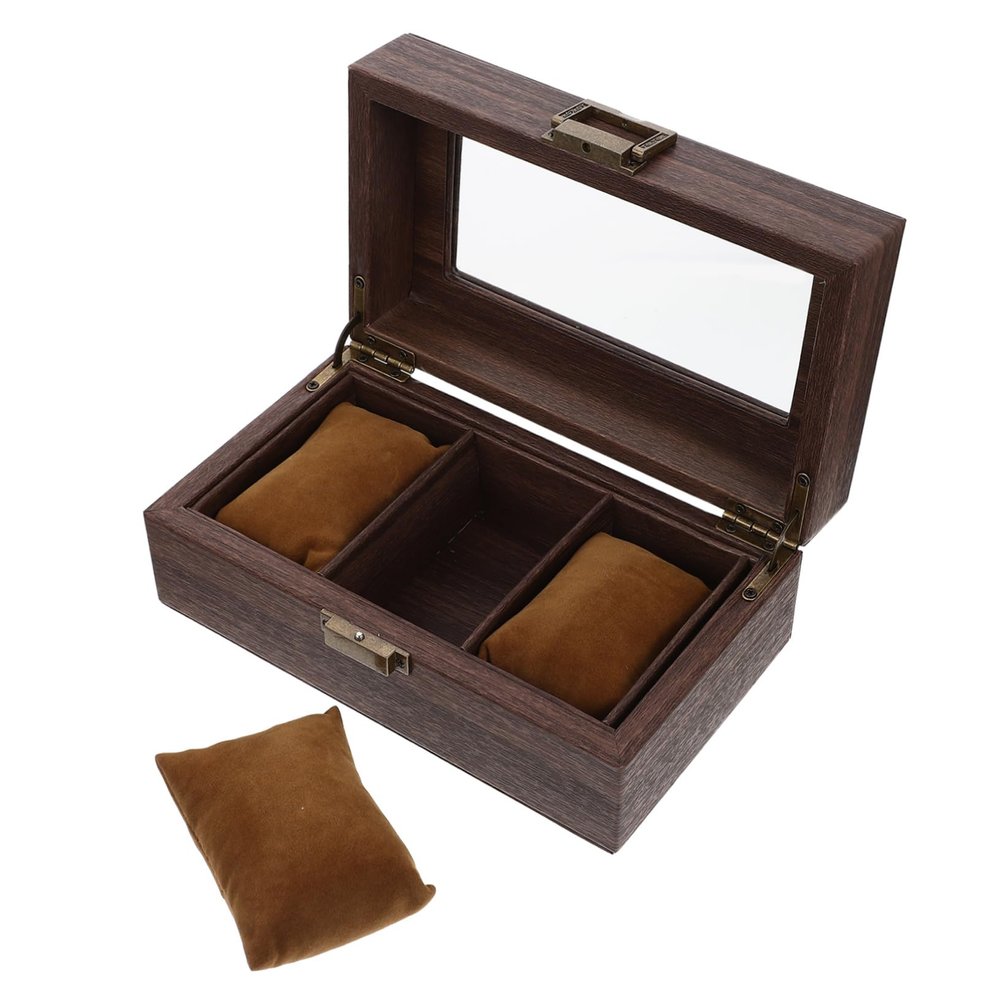 BESTYASH Elegant Watch Display Case Vanity Wristwatch Organizer for Men and Women Durable Storage Box for Jewelry and Watches Compact Design with Slots for Easy Access
