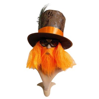 1set Adult Cosplay Top Caps with Beard Parties Cosplay Top Caps Halloween Carnivals Photography Cosplay Hat for Teen ADU