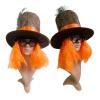 1set Adult Cosplay Top Caps with Beard Parties Cosplay Top Caps Halloween Carnivals Photography Cosplay Hat for Teen ADU view 3