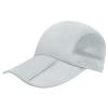 BASSDASH Folding Fishing Baseball Cap UPF 50+ Water Resistant Outdoor Portable Brim Hats for Women Men Hiking Adjustable Light Grey view 1