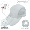 BASSDASH Folding Fishing Baseball Cap UPF 50+ Water Resistant Outdoor Portable Brim Hats for Women Men Hiking Adjustable Light Grey view 4