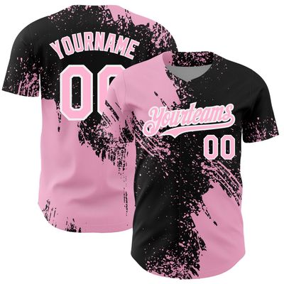 Custom Pink and Black Baseball Jerseys for Women Girls, Personalized Artistic Softball Shirts Stitched Name Number Logo, Design Your Own Sports Team Uniforms for Family Group Business, Adults Youth