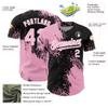Custom Pink and Black Baseball Jerseys for Women Girls, Personalized Artistic Softball Shirts Stitched Name Number Logo, Design Your Own Sports Team Uniforms for Family Group Business, Adults Youth view 3