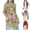 BLACKNANA Ponchos Fringed Shawl Sweater for Women Girl Knitted Shoulder Wrap Ethnic Shawl Wrap Fashion Cloak view 2