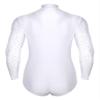 Winnrchan Men's Shiny Latin Ballet Dance Shirt Leotard Long Sleeve Ballroom Samba Salsa Performance Costume White Medium view 2