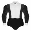 Winnrchan Men's Shiny Latin Ballet Dance Shirt Leotard Long Sleeve Ballroom Samba Salsa Performance Costume Black XX-Large view 1