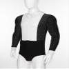 Winnrchan Men's Shiny Latin Ballet Dance Shirt Leotard Long Sleeve Ballroom Samba Salsa Performance Costume Black XX-Large view 4