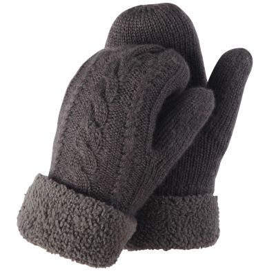 CZBRO Women's Winter Gloves, Winter Warm Mittens Thick Knitted Gloves Mittens Warm Soft Lining Cold Weather Accessories Gifts (1 Pair, Dark Grey)