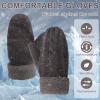 CZBRO Women's Winter Gloves, Winter Warm Mittens Thick Knitted Gloves Mittens Warm Soft Lining Cold Weather Accessories Gifts (1 Pair, Dark Grey) view 3