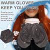 CZBRO Women's Winter Gloves, Winter Warm Mittens Thick Knitted Gloves Mittens Warm Soft Lining Cold Weather Accessories Gifts (1 Pair, Dark Grey) view 4